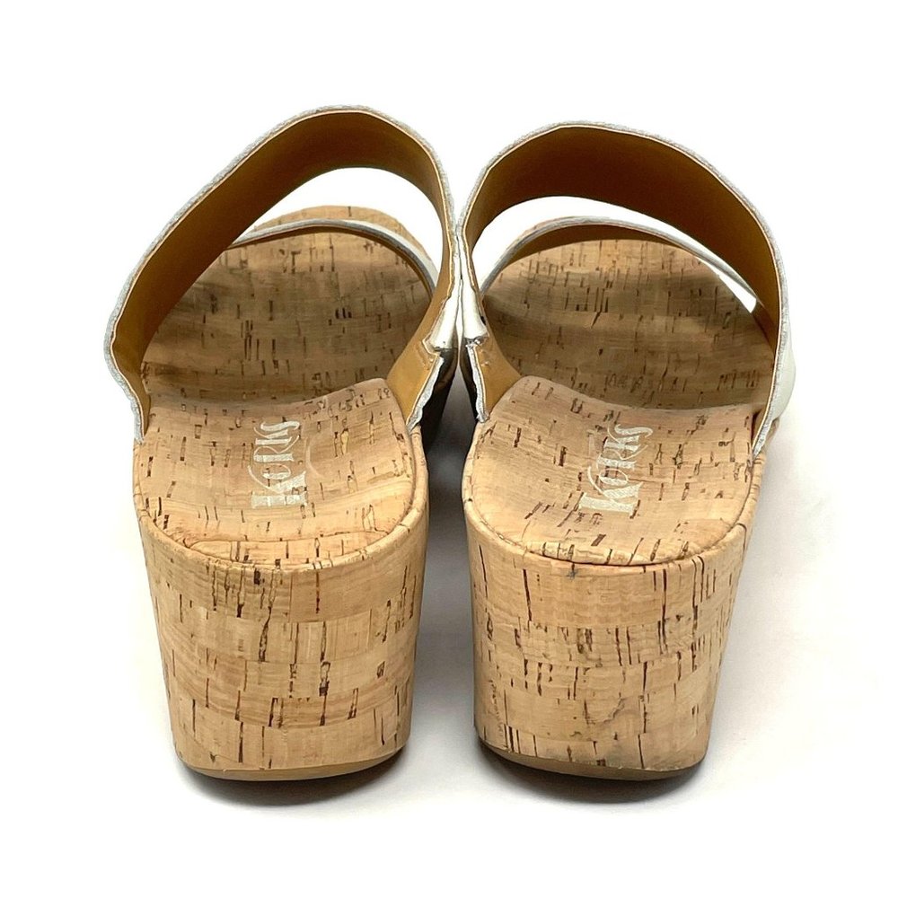 Korks Deltona Cork Ivory Slip On Wedge Slides 11 - Picture 6 of 11